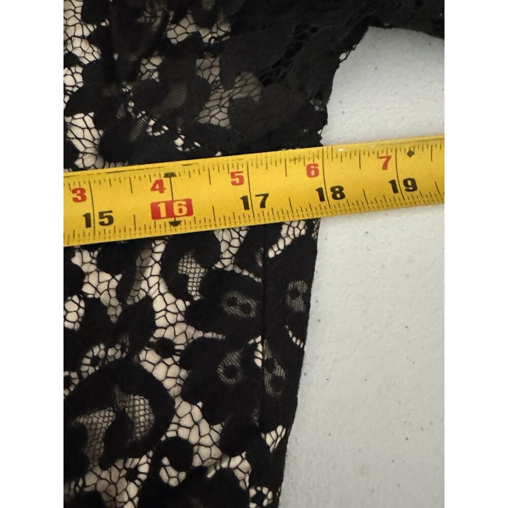 Eliza J Scallop Midi Dress Size 10 Lace Black Event Whimsygoth Elegant Formal - Picture 6 of 12